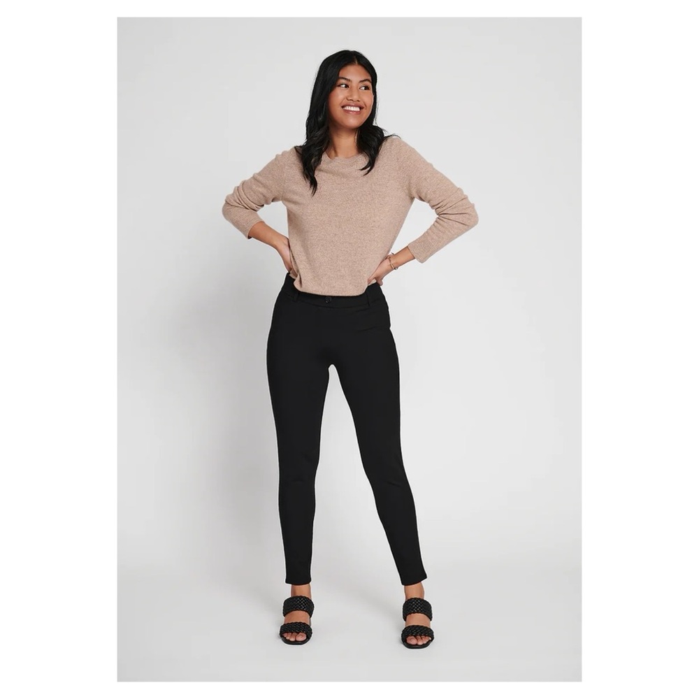 Betabrand Classic Dress Pant Yoga Pant Skinny Black Medium Petite